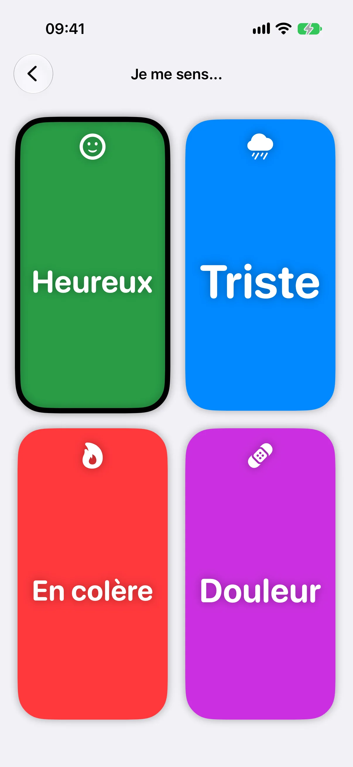 Émotions, Content sélectionné