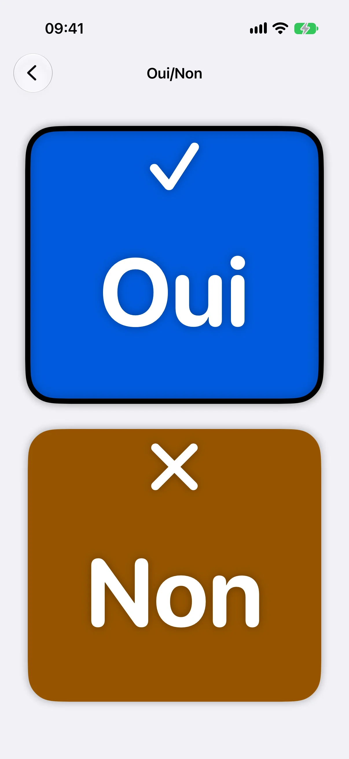 Oui / Non avec le thème Deutéranopie