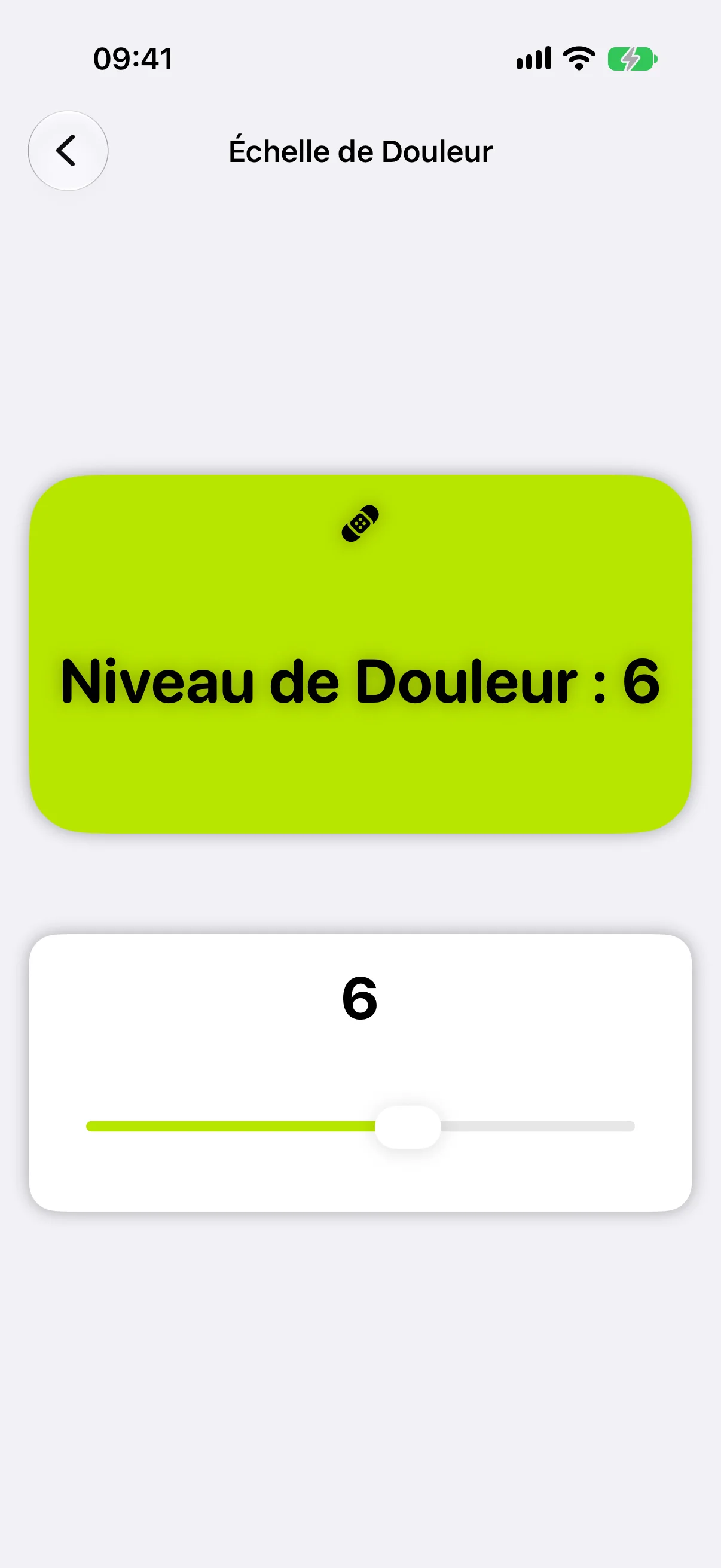 L'échelle de douleur avec le thème Tritanopie