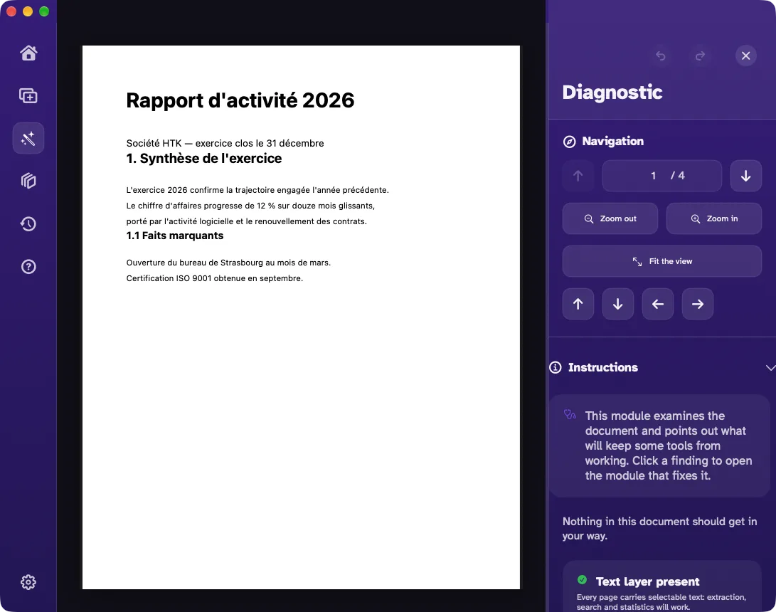 A document diagnostic