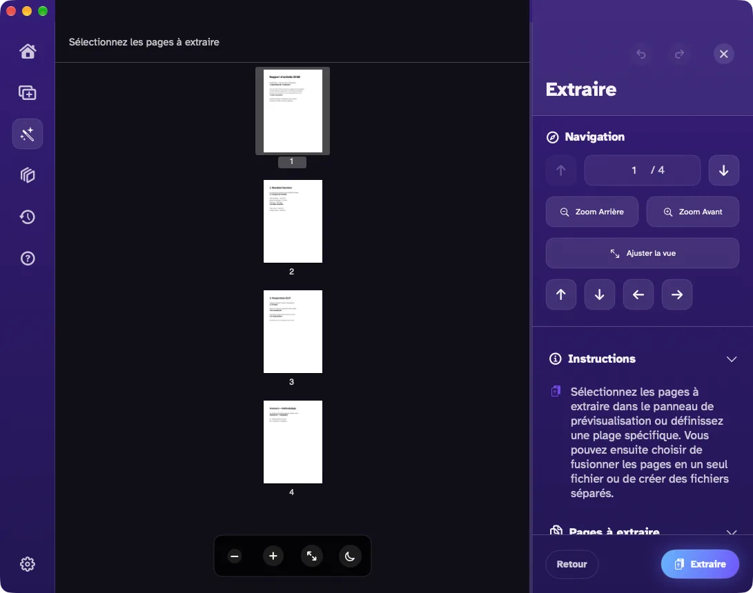 L'extraction de pages
