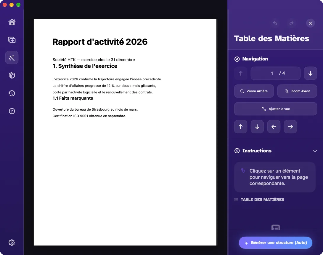 Le plan du document