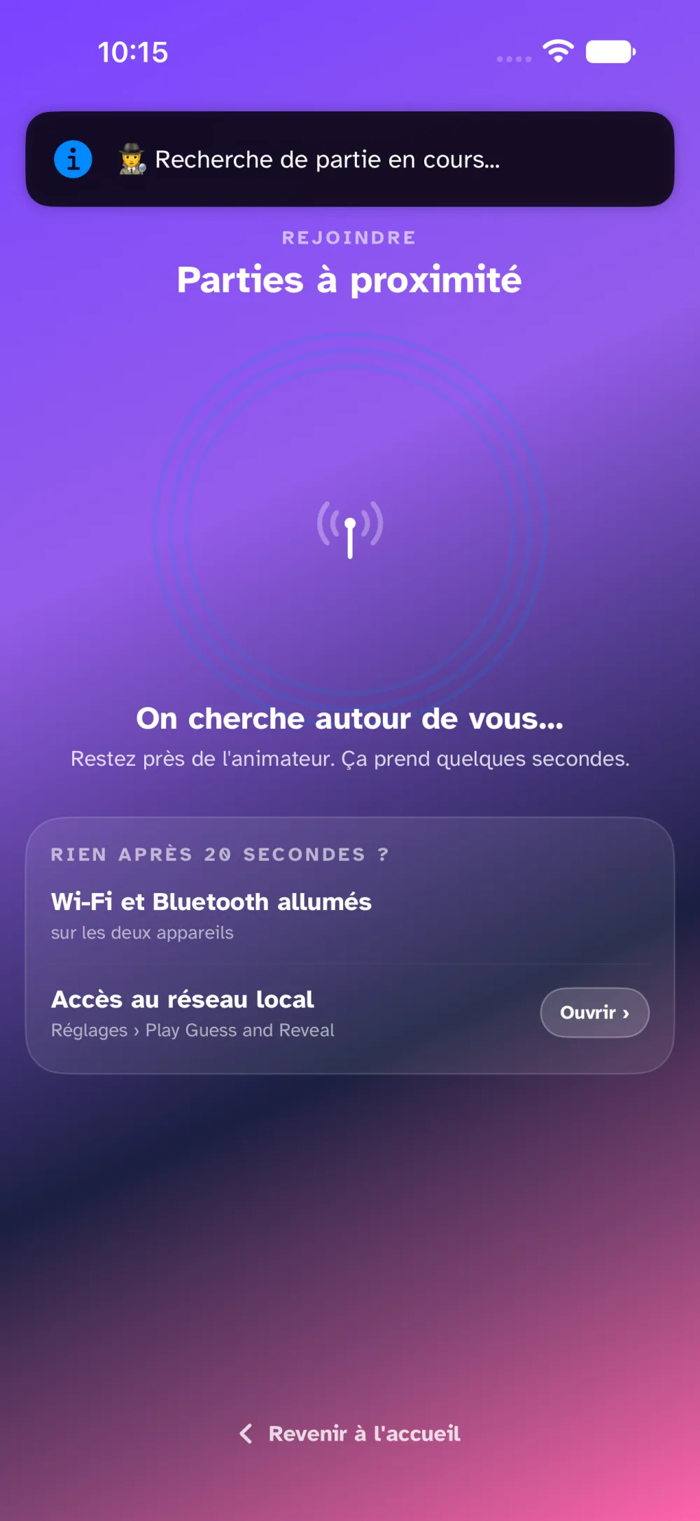 Rejoindre une partie