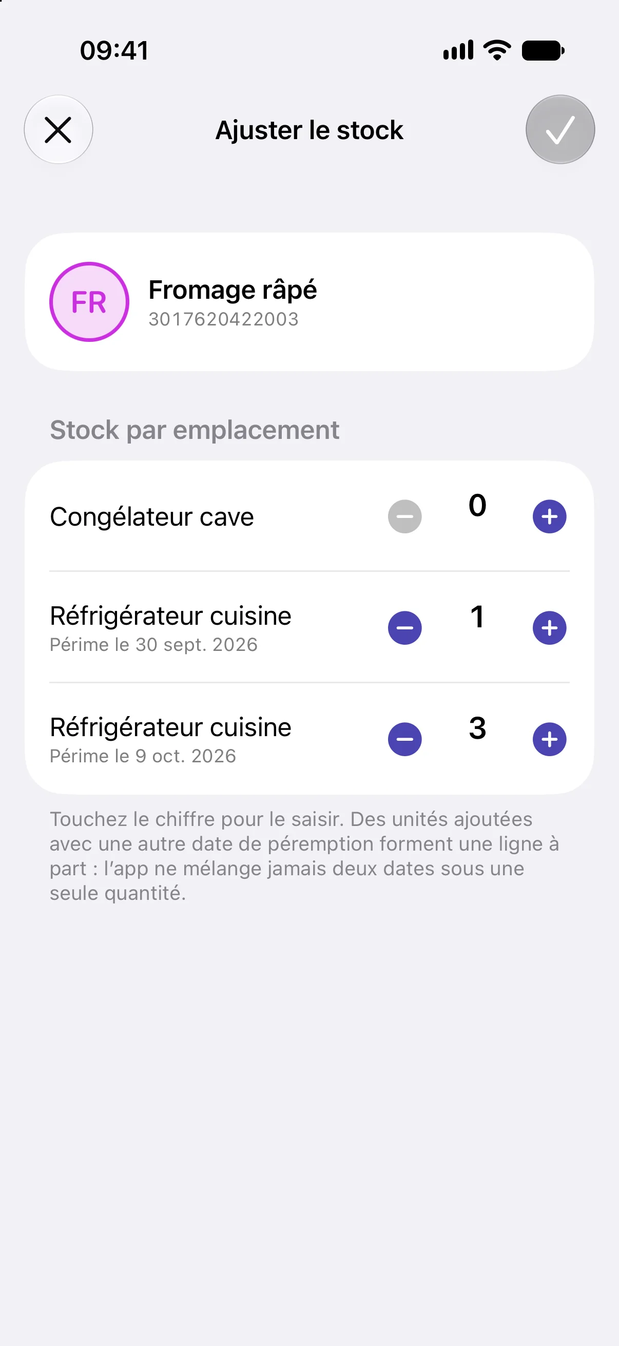 Ajuster le stock