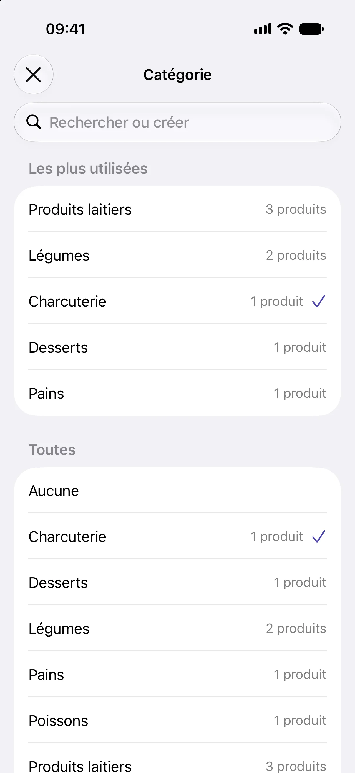 Choisir une catégorie depuis un article