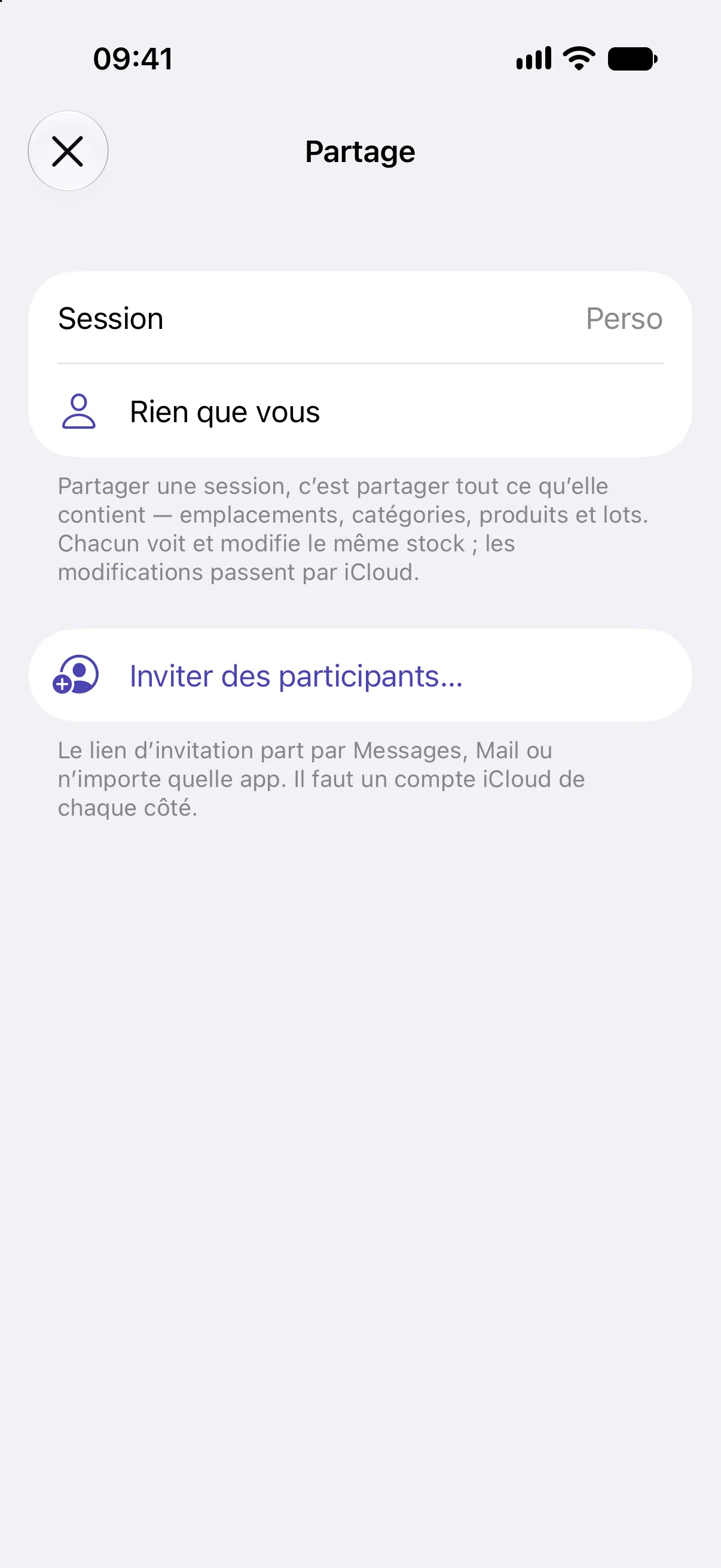 Partage d'une session