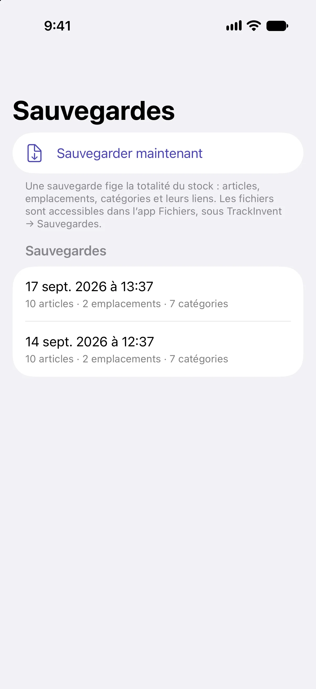 Les sauvegardes
