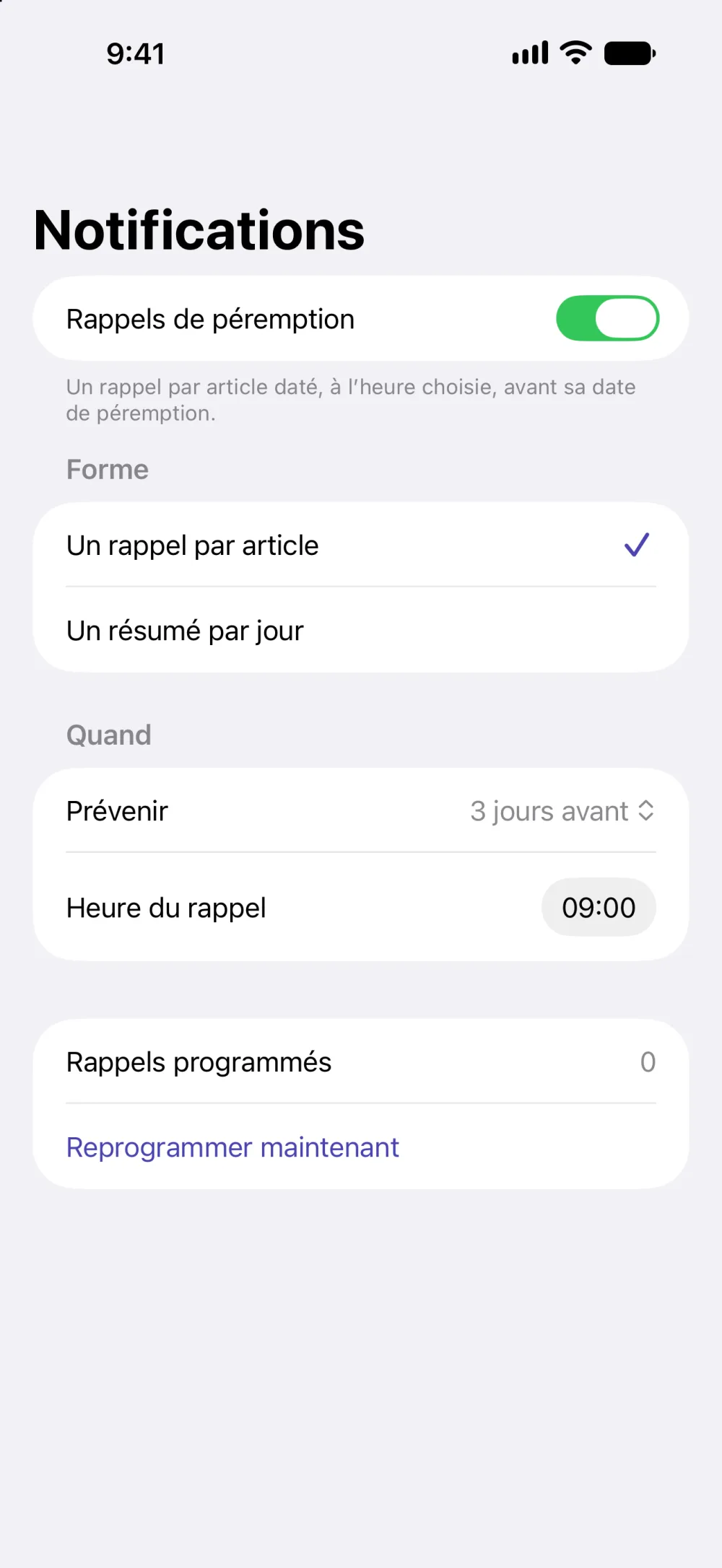 Les rappels