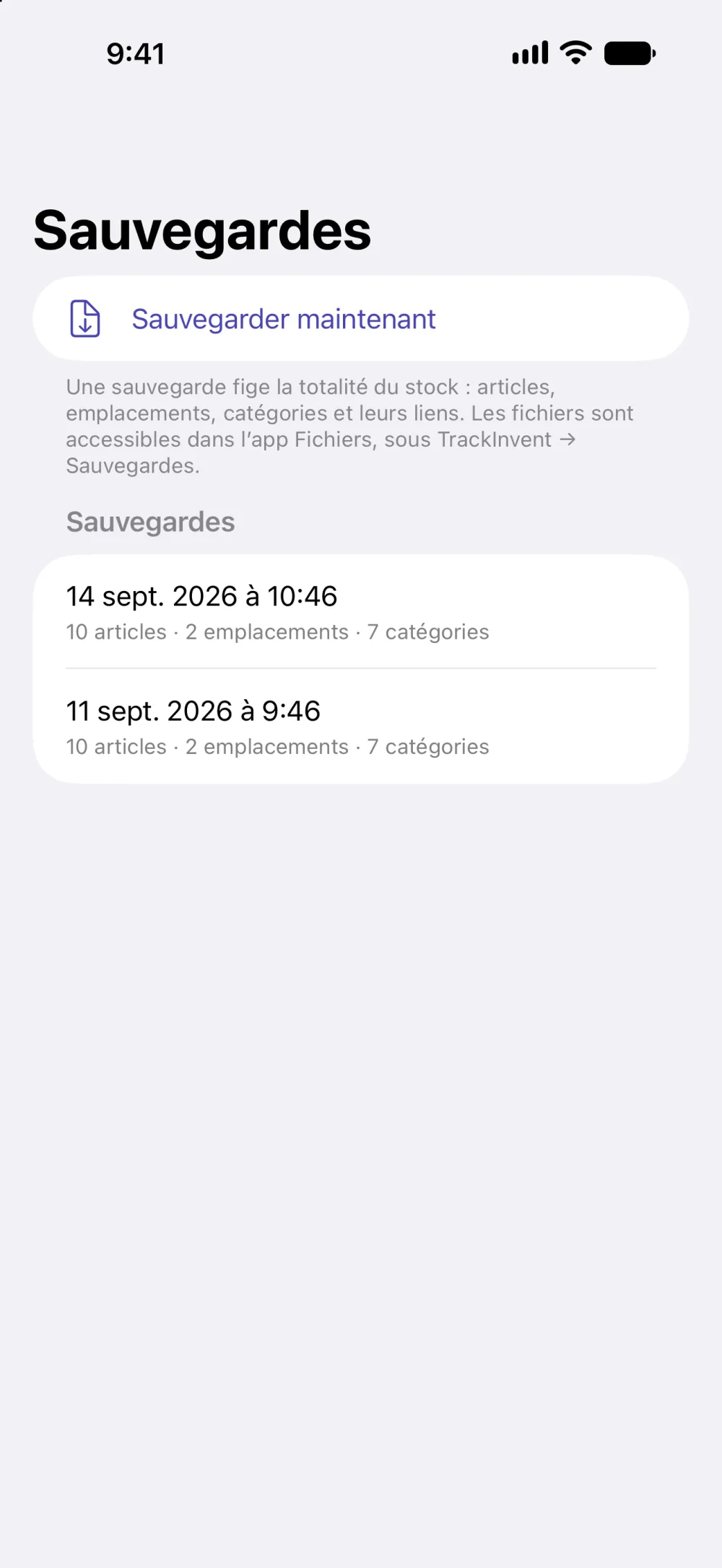 Les sauvegardes